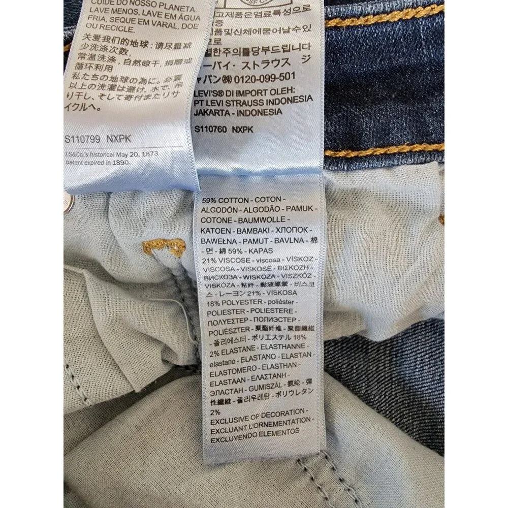 Levis 711 Skinny Jeans Womens Size 27 Blue Mid-Rise Stretch Denim - Picture 5 of 7
